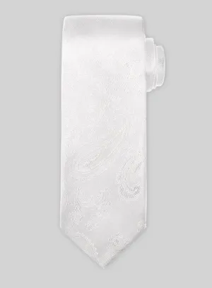 Paisley White Satin Tie