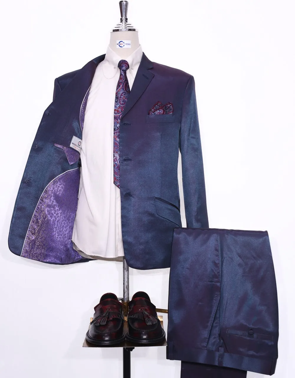 Red and Blue Two Tone Tonic Suit