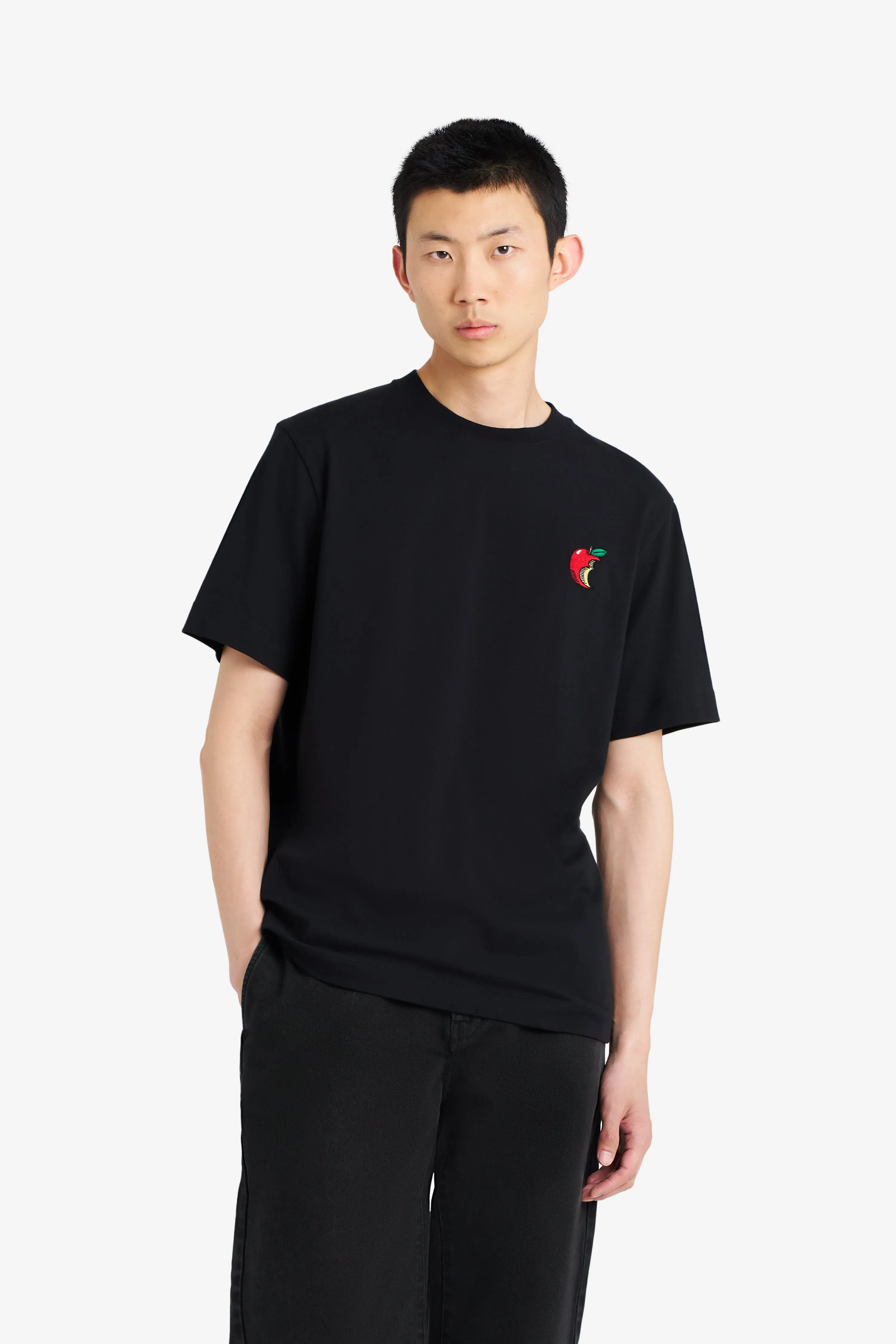 REGULAR TEE SHIRT APPLE BLACK