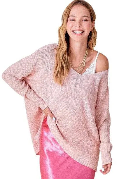 Relaxed fit hi low sweater