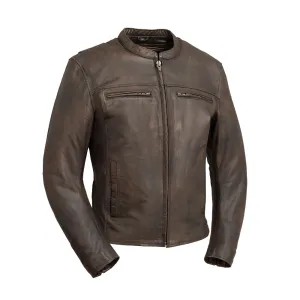 Rocky Men's Motorcycle Leather Jacket - Brown