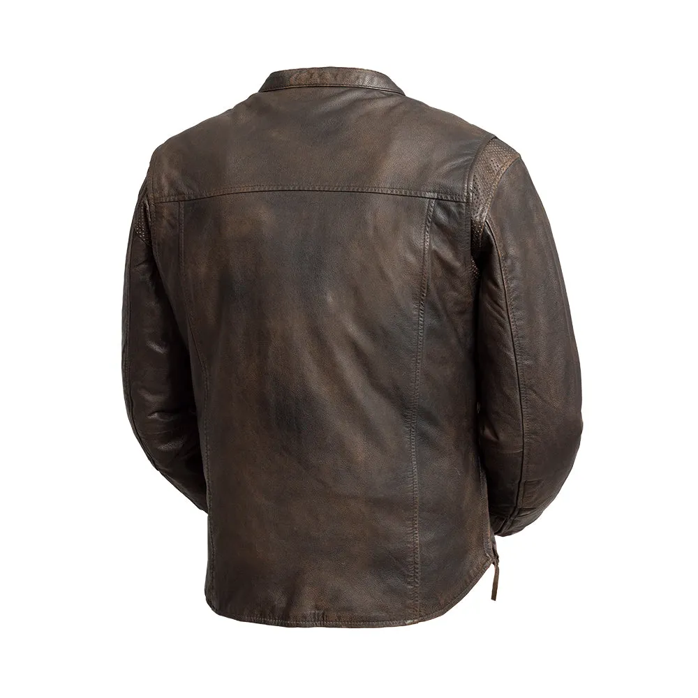 Rocky Men's Motorcycle Leather Jacket - Brown