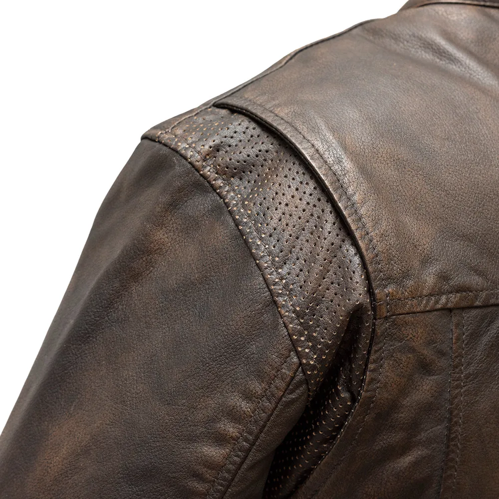 Rocky Men's Motorcycle Leather Jacket - Brown