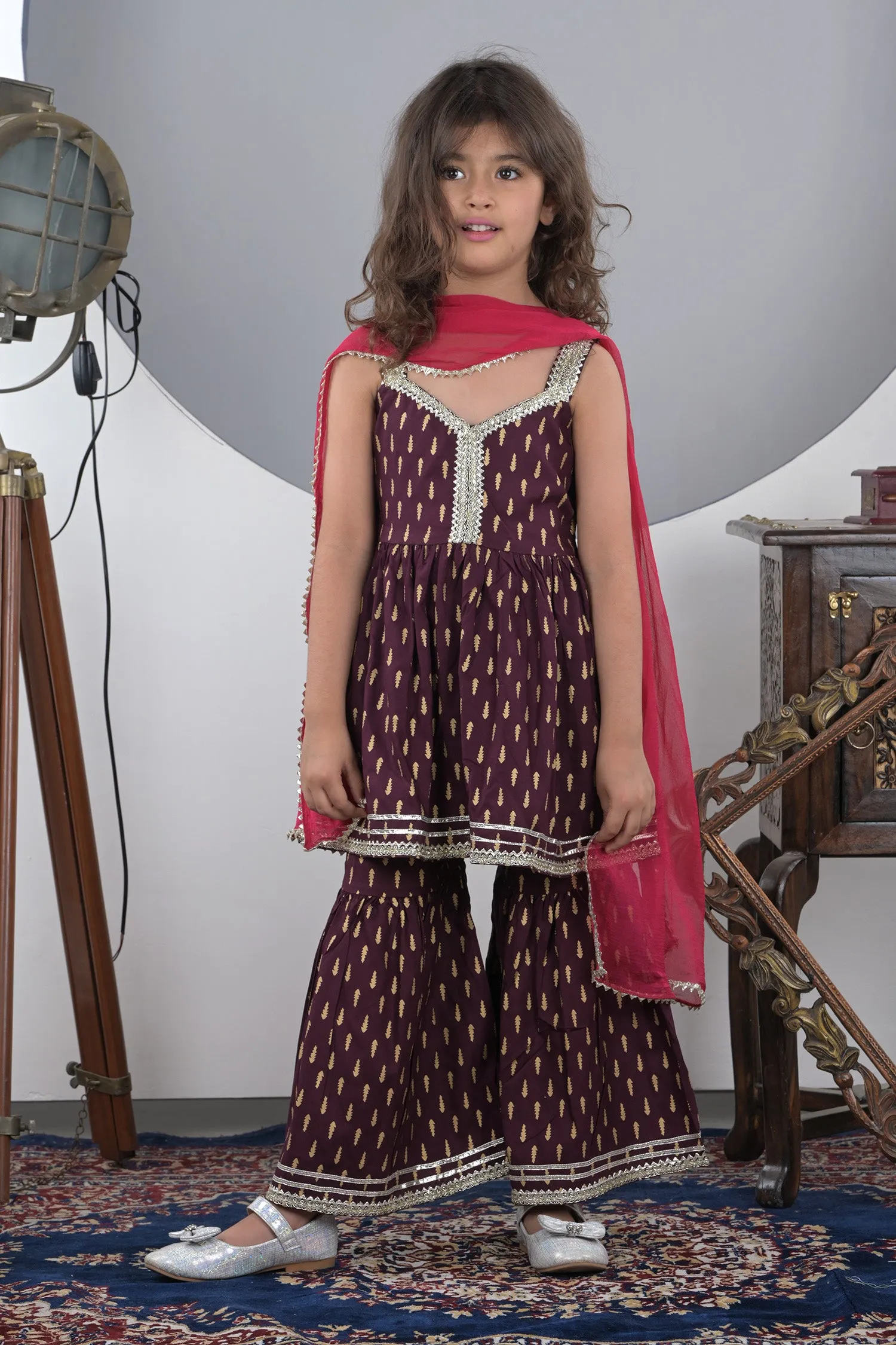 Royal Plum Sharara Set