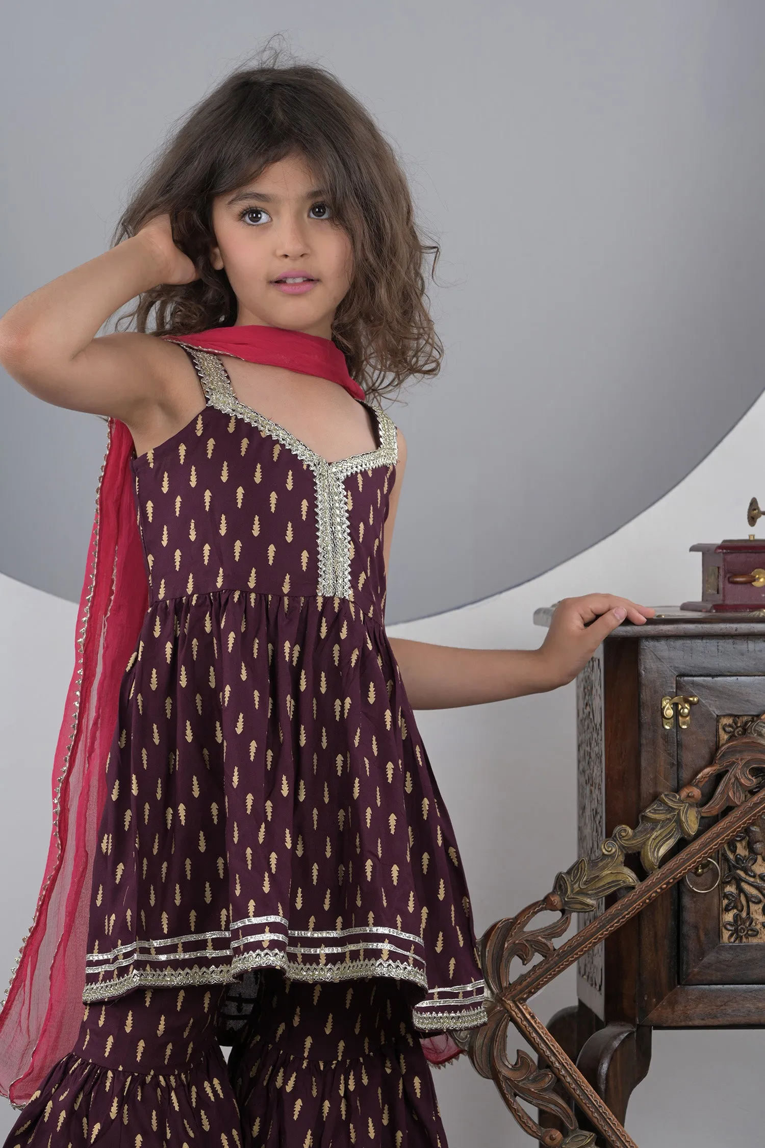 Royal Plum Sharara Set