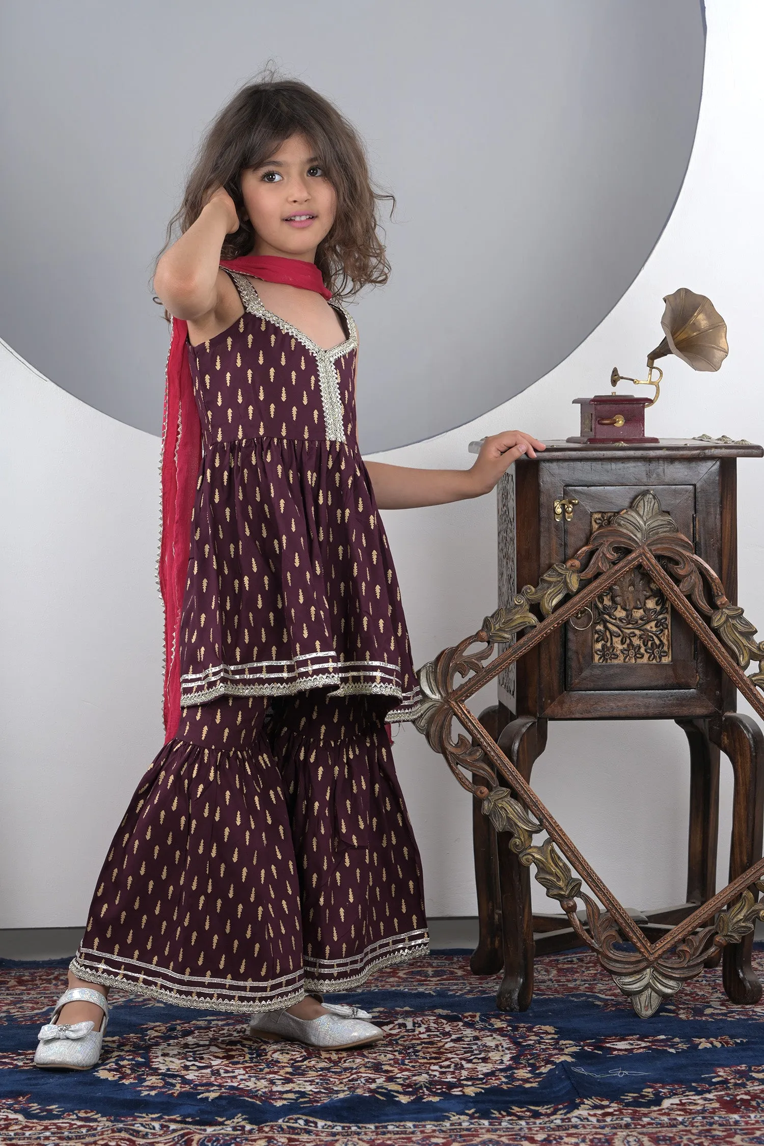 Royal Plum Sharara Set