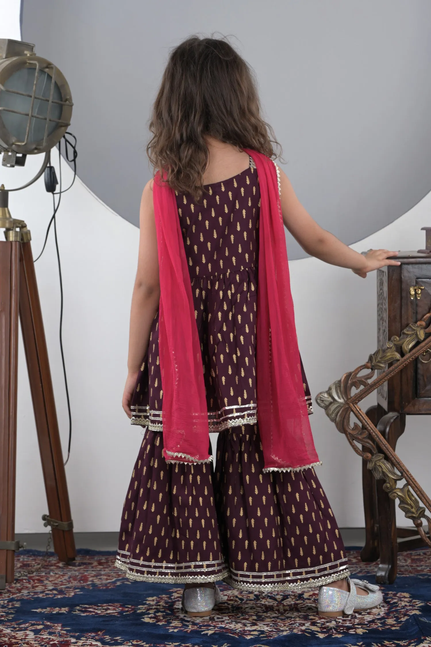 Royal Plum Sharara Set