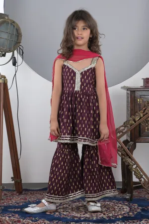 Royal Plum Sharara Set