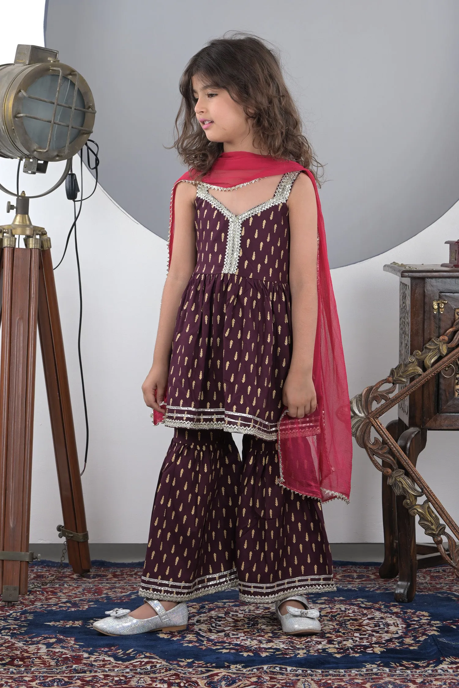 Royal Plum Sharara Set