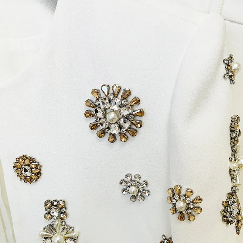 Short jacket suit with rhinestones