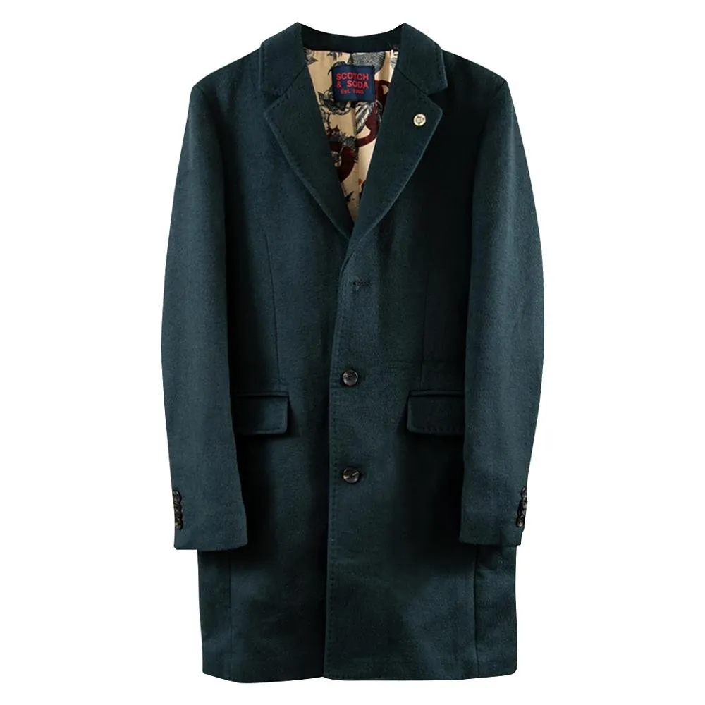 Single Breat Wool Coat | Pine