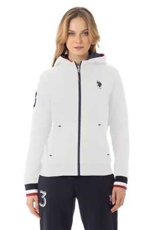 US POLO WOMENS ICON LOGO ZIP-UP HOODIE