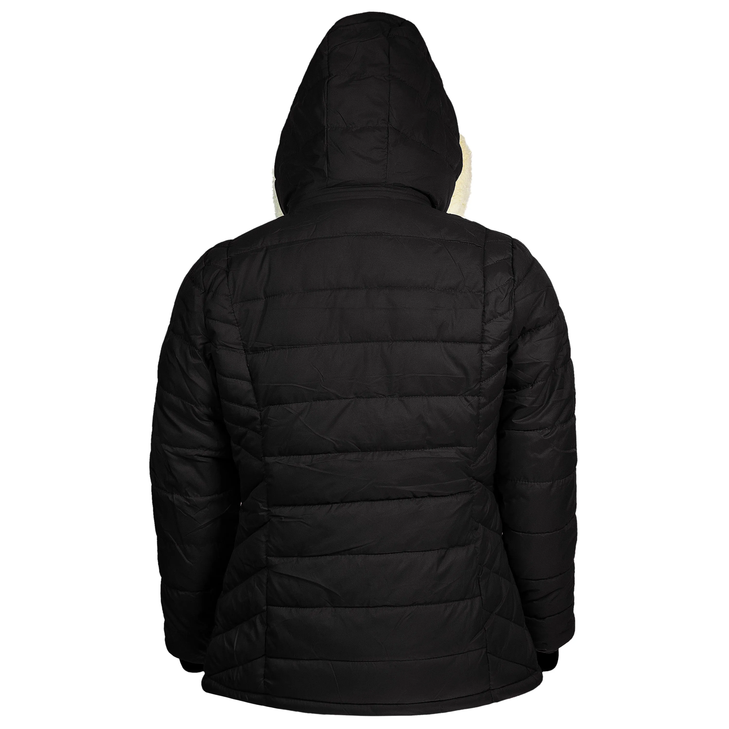 Women's Warm Wholesale Puffer Coats in Black in Assorted Sizes - Bulk Case of 12 Winter Jackets