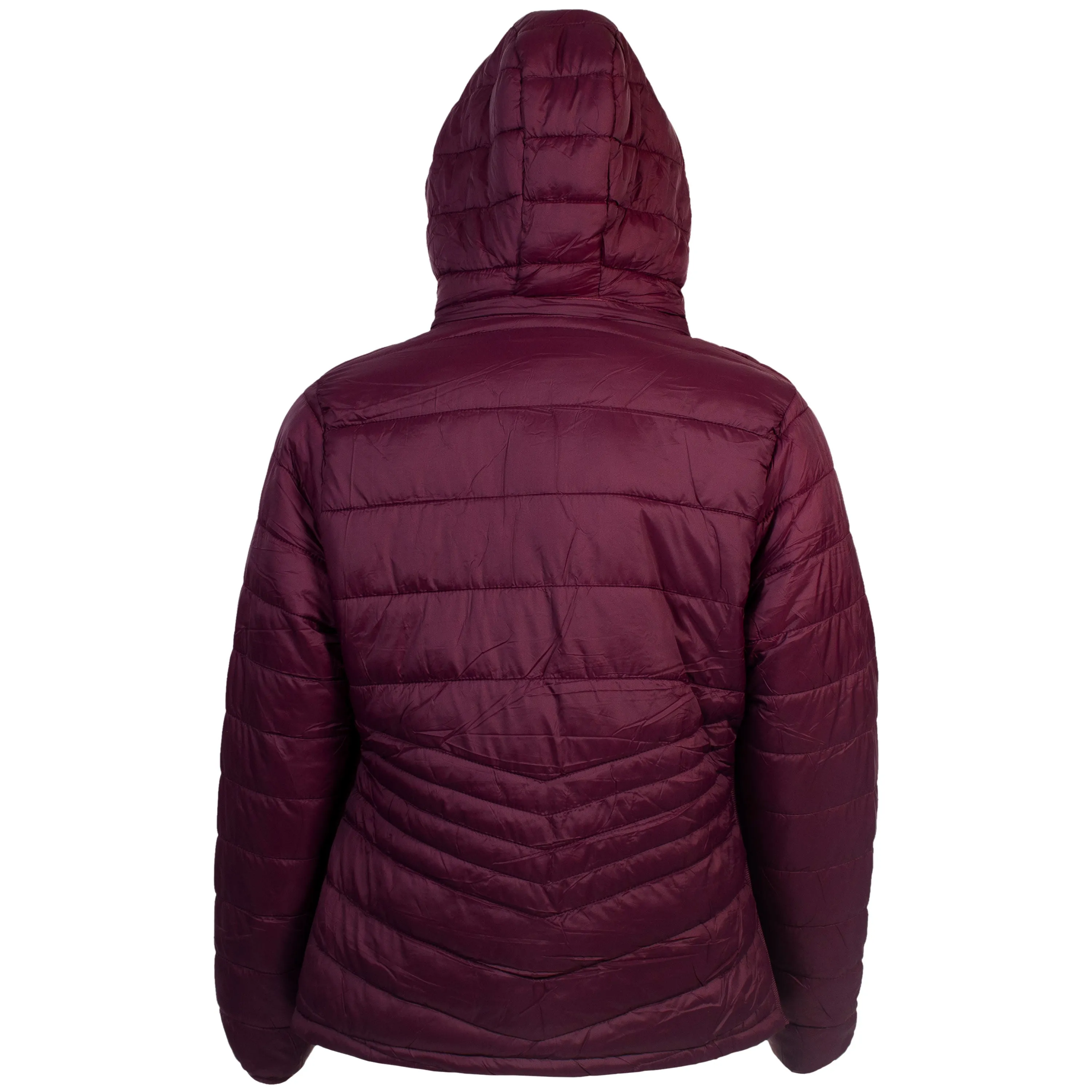 Women's Wine Soft Puffer Wholesale Coats in Assorted Plus Sizes - Bulk Case of 12 Jackets